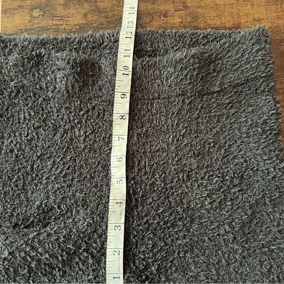 Aerie fuzzy Grey Cozy Knit Sherpa Marshmallow Lounge Pants Size S Straight Leg - Picture 5 of 13